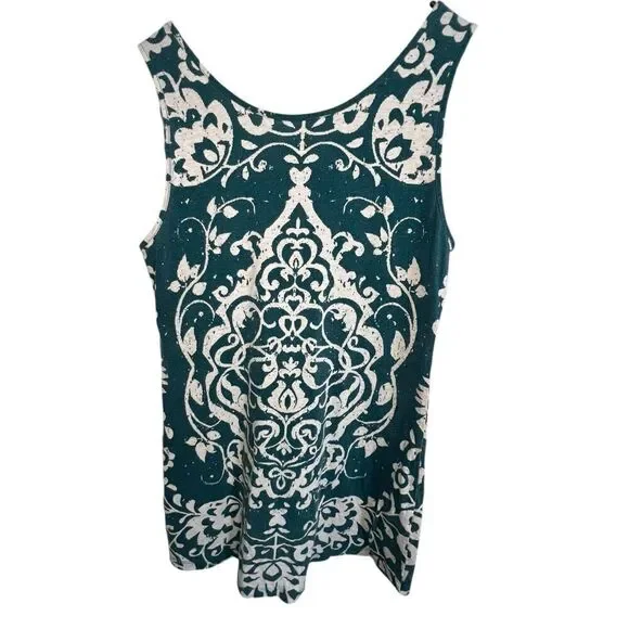 Soft Surroundings Boho Abstract Floral Pattern Tank Mini Dress - Picture 5 of 6